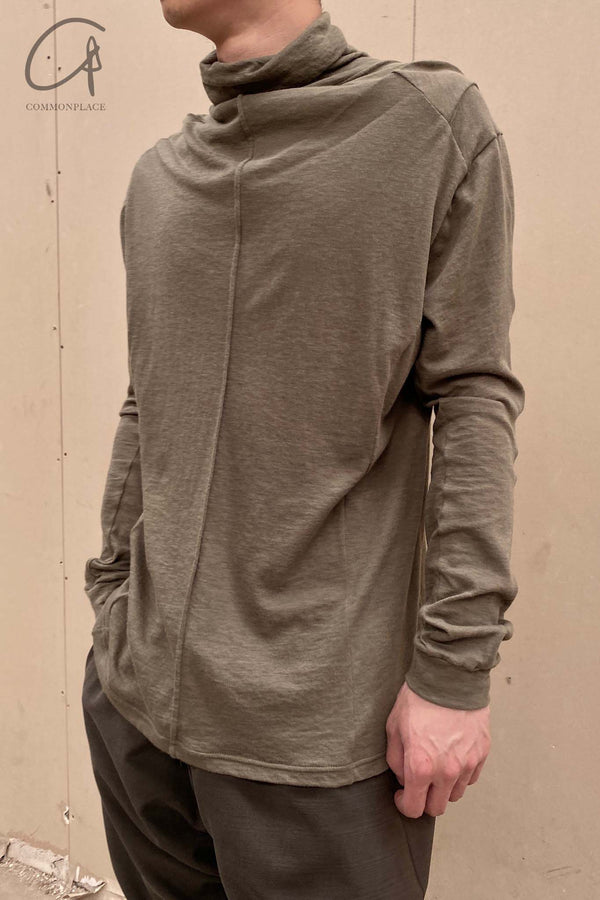 Devoa CSC-AJ5 High Neck Long Sleeve T-Shirt Olive Green